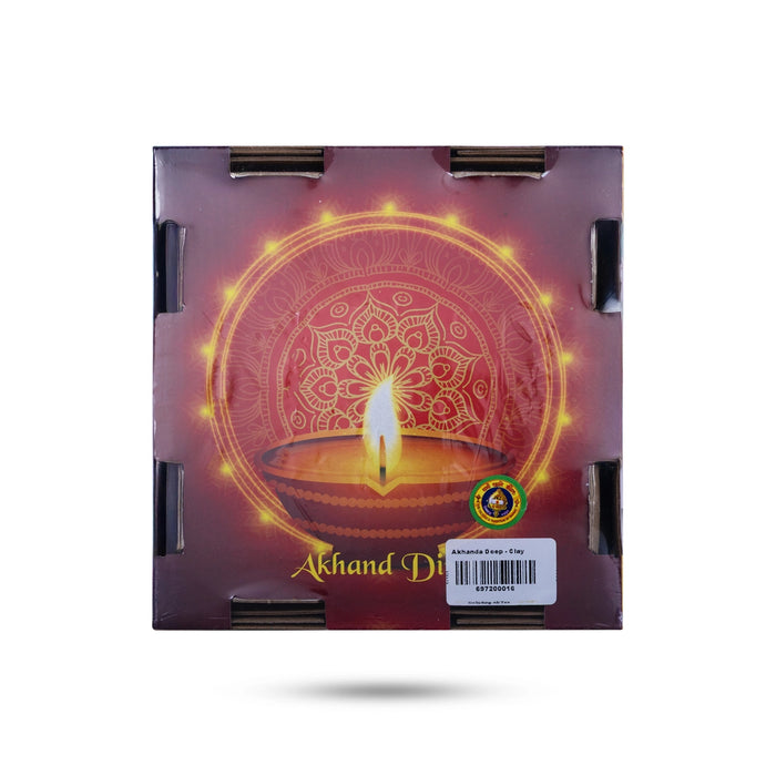 Akhanda Deep - Clay | Oil Lamp/ agal Ailakku/ Clay Deepam for Pooja, Festivals & Spiritual Rituals