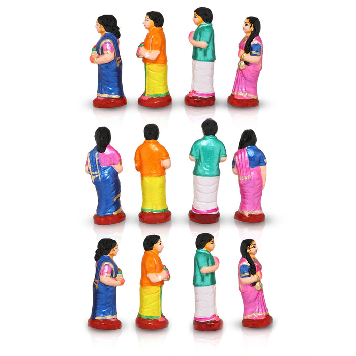 60th Marriage Clay Golu Bommai Set - 7 x 5.5 Inches | Giri Golu Doll/ Navaratri Golu Bomma/ Gombe/ Bommai - Clay Kolu Bommai