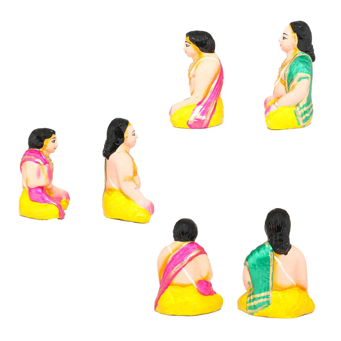 Upanayanam Clay Golu Bommai Set - 6 inches / Golu Doll / Navaratri Golu Bomma / Gombe / Bommalu - Clay Kolu Bommai