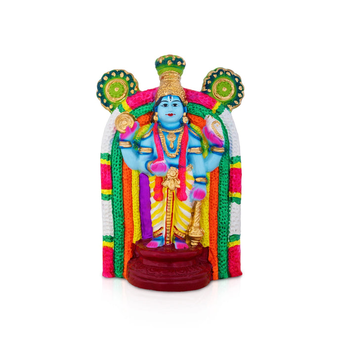 Guruvayurappan Clay Golu Bommai - 10 x 6.5 Inches | Giri Golu Doll/ Navaratri Kolu Bomma/ Gombe