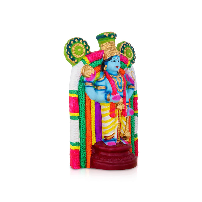 Guruvayurappan Clay Golu Bommai - 10 x 6.5 Inches | Giri Golu Doll/ Navaratri Kolu Bomma/ Gombe