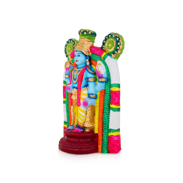 Guruvayurappan Clay Golu Bommai - 10 x 6.5 Inches | Giri Golu Doll/ Navaratri Kolu Bomma/ Gombe