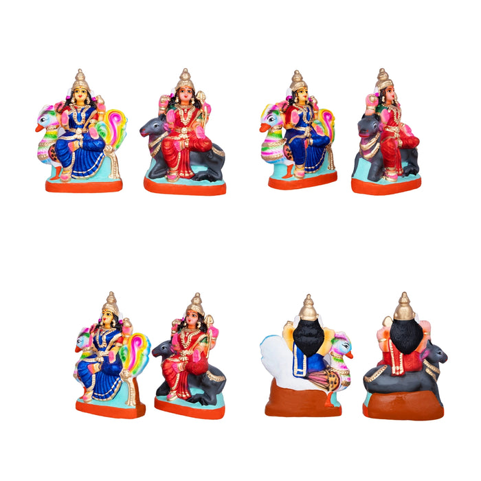 Saptha Matha Clay Golu Bommai Set - 9 x 6 Inches | Giri Golu Doll/ Navaratri Golu Bomma/Gombe/Bommai