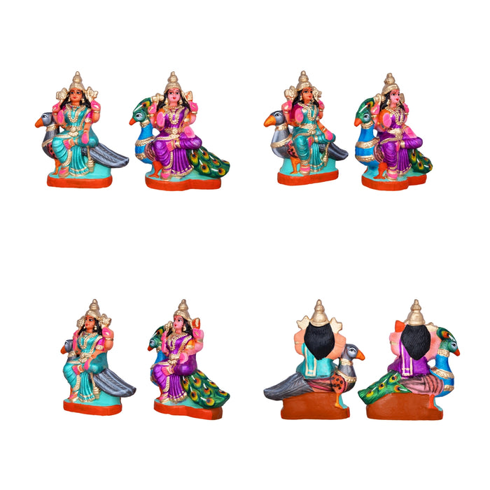 Saptha Matha Clay Golu Bommai Set - 9 x 6 Inches | Giri Golu Doll/ Navaratri Golu Bomma/Gombe/Bommai