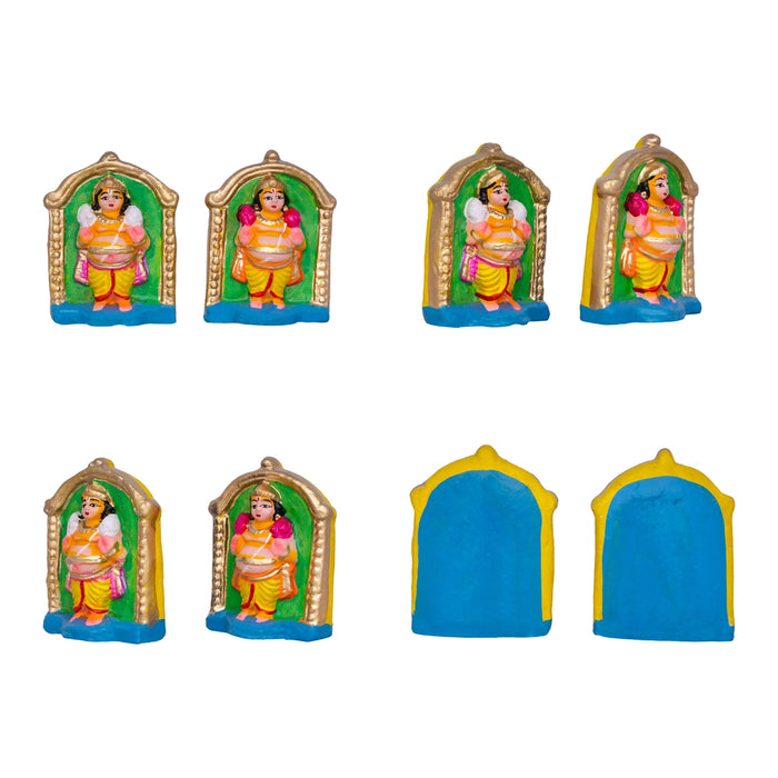 Kubera Clay Golu Bommai Set - 9 x 8.5 Inches | Giri Golu Doll/ Navaratri Golu Bomma/Gombe/Bommai