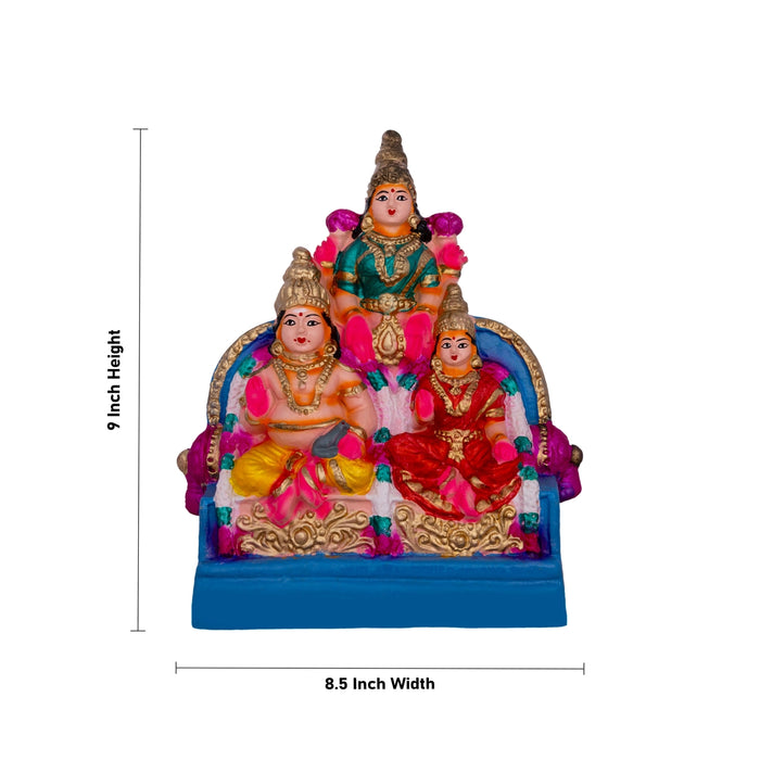 Kubera Clay Golu Bommai Set - 9 x 8.5 Inches | Giri Golu Doll/ Navaratri Golu Bomma/Gombe/Bommai - Clay Kolu Bommai