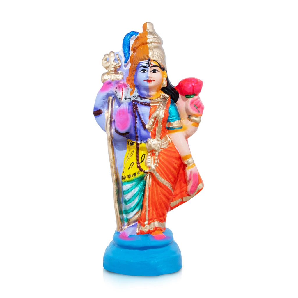 Arthanareeswarar Clay Golu Bommai - 10 x 4 Inches | Giri Golu Doll/ Navaratri Golu Bomma/Gombe/Bommai