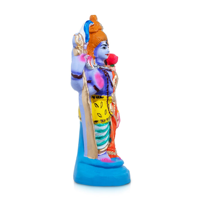 Arthanareeswarar Clay Golu Bommai - 10 x 4 Inches | Giri Golu Doll/ Navaratri Golu Bomma/Gombe/Bommai