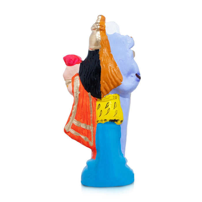 Arthanareeswarar Clay Golu Bommai - 10 x 4 Inches | Giri Golu Doll/ Navaratri Golu Bomma/Gombe/Bommai