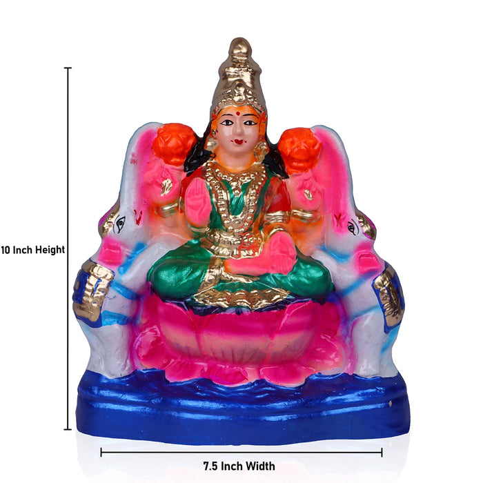 Gajalakshmi Clay Golu Bommai - 10 x 7.5 Inches | Giri Golu Doll/ Navaratri Golu Bomma/Gombe/Bommai