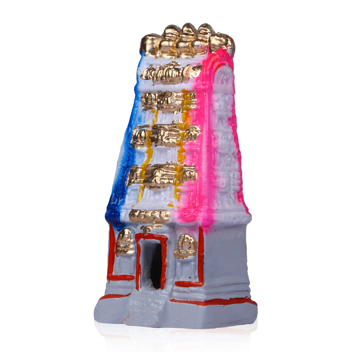 Gopuram Clay Golu Bommai - 6 x 3 Inches | Giri Golu Doll/ Navaratri Golu Bomma/ Gombe/ Bommai