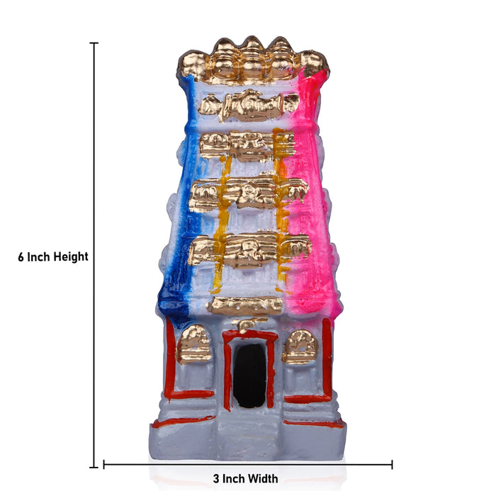 Gopuram Clay Golu Bommai - 6 x 3 Inches | Giri Golu Doll/ Navaratri Golu Bomma/ Gombe/ Bommai