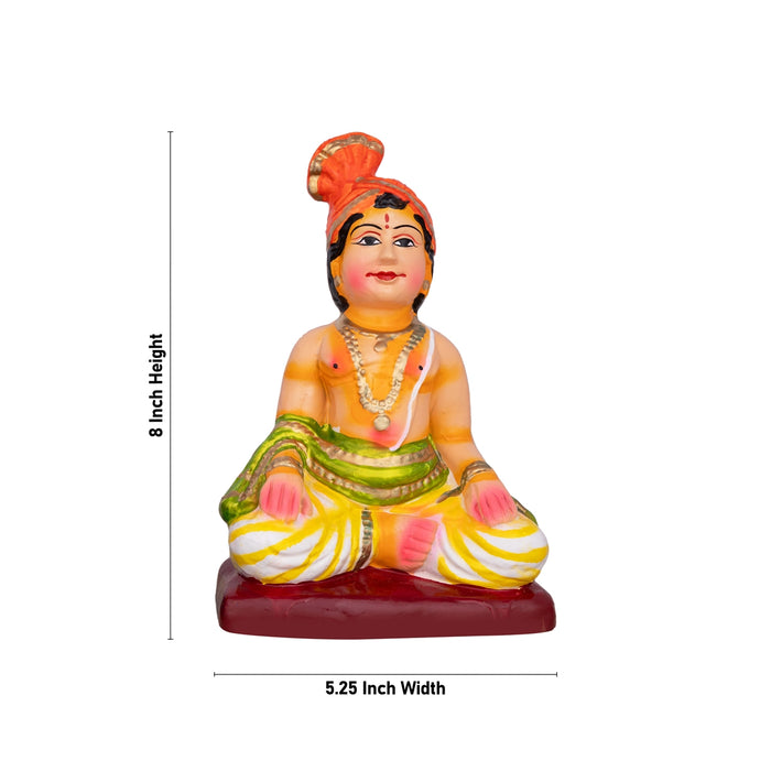 Mama Mami Clay Golu Bommai Pair - 8 x 5.25 Inches | Giri Golu Doll/Navaratri Golu Bommai