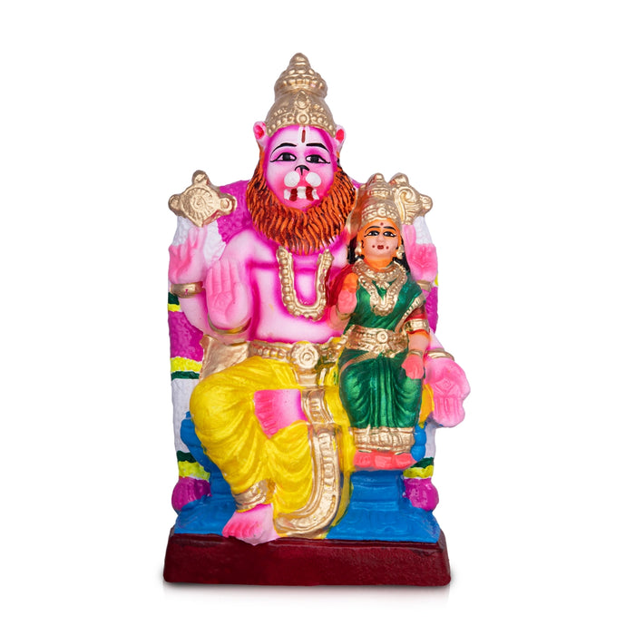 Lakshmi Narasimhar Clay Golu Bommai - 11 x 6 Inches | Giri Golu Doll/ Navaratri Golu Bomma/Gombe/Bommai