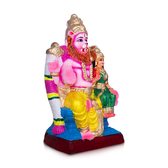 Lakshmi Narasimhar Clay Golu Bommai - 11 x 6 Inches | Giri Golu Doll/ Navaratri Golu Bomma/Gombe/Bommai