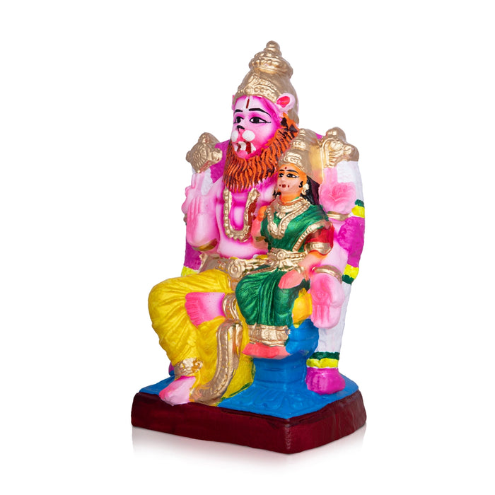 Lakshmi Narasimhar Clay Golu Bommai - 11 x 6 Inches | Giri Golu Doll/ Navaratri Golu Bomma/Gombe/Bommai