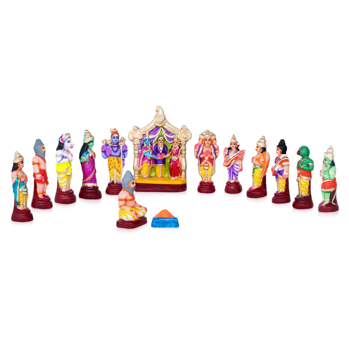 Srinivasa Kalyanam Clay Golu Bommai Set - 12 x 11 Inches | Giri Golu Doll/ Navaratri Golu Bomma/Gombe/Bommai