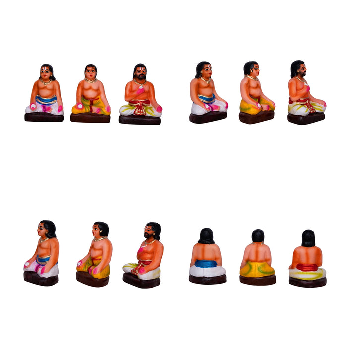 Krishna Bhojanam Clay Golu Bommai Set - 7 x 3 Inches | Giri Golu Doll/ Navaratri Golu Bomma/Gombe/Bommai