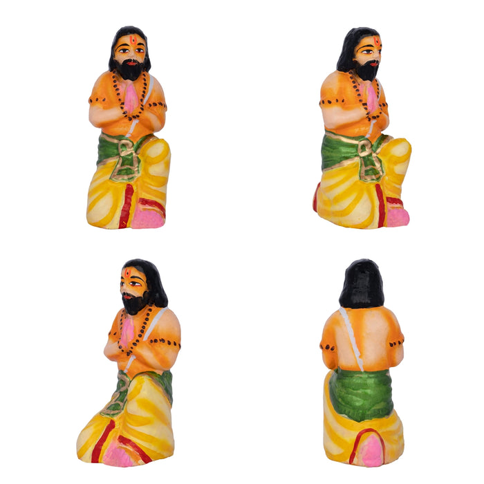 Krishna Leela Clay Golu Bommai Set - 7.5 x 5.5 Inches | Giri Golu Doll/ Navaratri Golu Bomma/ Gombe/ Bommai - Clay Kolu Bommai