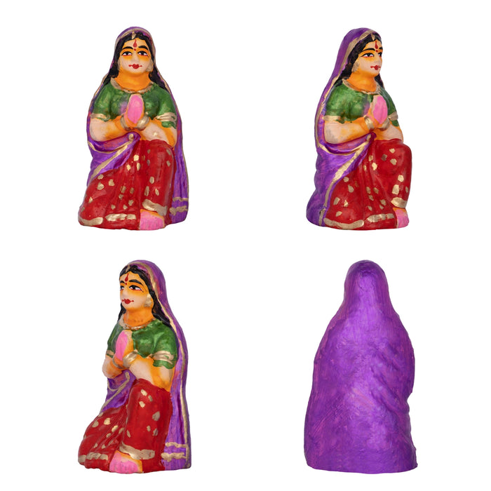 Krishna Leela Clay Golu Bommai Set - 7.5 x 5.5 Inches | Giri Golu Doll/ Navaratri Golu Bomma/ Gombe/ Bommai - Clay Kolu Bommai