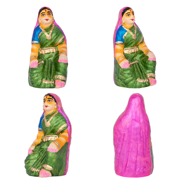 Krishna Leela Clay Golu Bommai Set - 7.5 x 5.5 Inches | Giri Golu Doll/ Navaratri Golu Bomma/ Gombe/ Bommai - Clay Kolu Bommai
