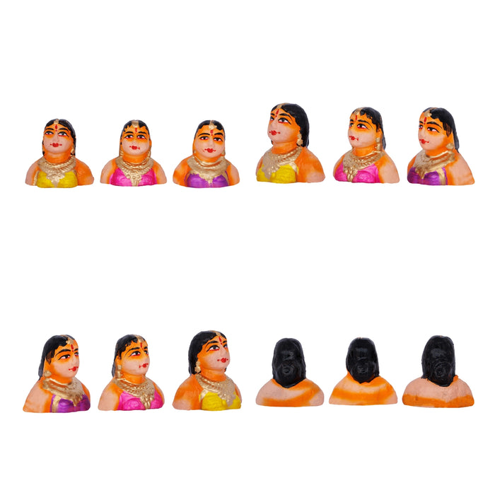 Krishna Leela Clay Golu Bommai Set - 7.5 x 5.5 Inches | Giri Golu Doll/ Navaratri Golu Bomma/ Gombe/ Bommai - Clay Kolu Bommai