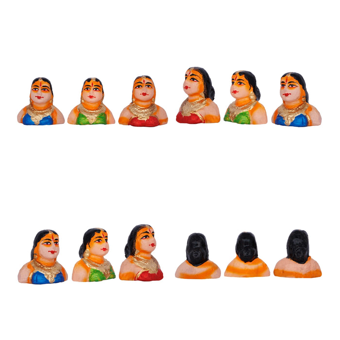 Krishna Leela Clay Golu Bommai Set - 7.5 x 5.5 Inches | Giri Golu Doll/ Navaratri Golu Bomma/ Gombe/ Bommai - Clay Kolu Bommai