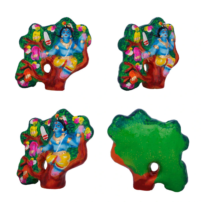 Krishna Leela Clay Golu Bommai Set - 7.5 x 5.5 Inches | Giri Golu Doll/ Navaratri Golu Bomma/ Gombe/ Bommai - Clay Kolu Bommai