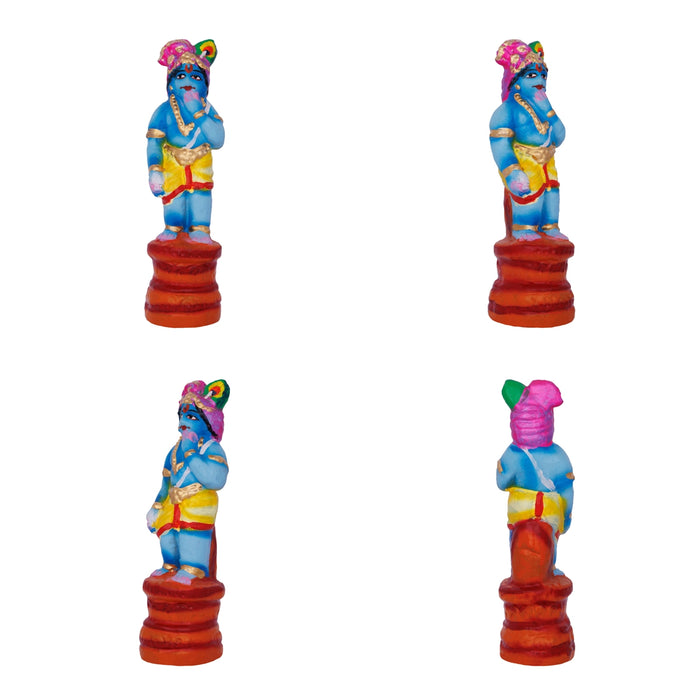 Krishna Leela Clay Golu Bommai Set - 7.5 x 5.5 Inches | Giri Golu Doll/ Navaratri Golu Bomma/ Gombe/ Bommai - Clay Kolu Bommai