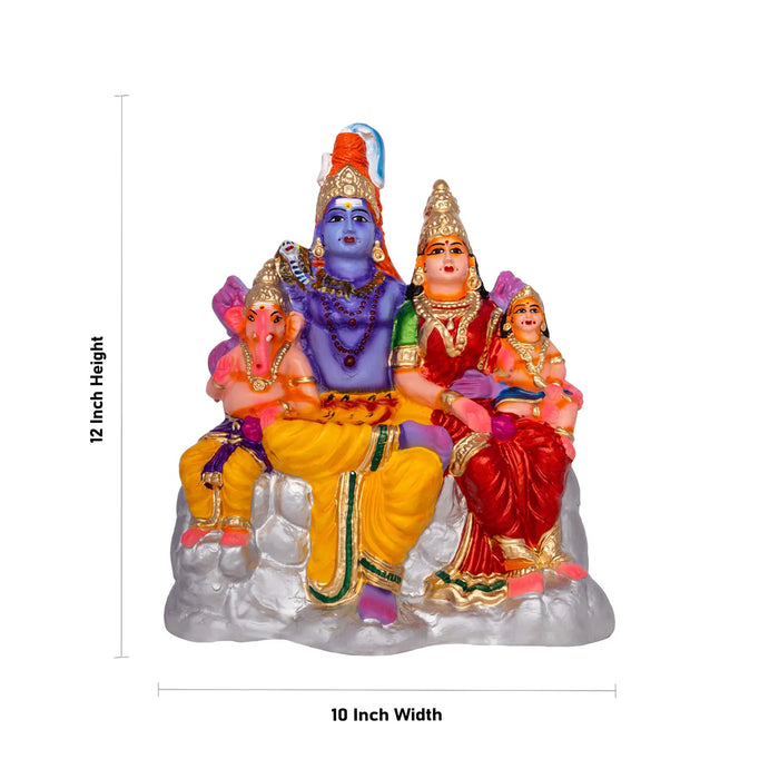 Shiva Parivar Paper Mache Golu Bommai – 12 X 10 Inches | Giri Golu Doll / Navaratri Golu Bomma / Gombe / Bommai - Paper Mache Kolu Bommai