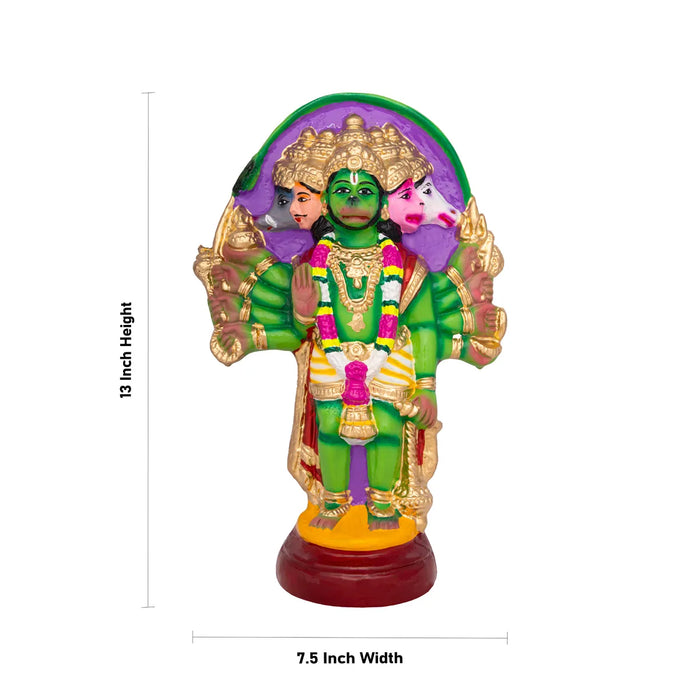 Panchamukha Hanuman Paper Mache Golu Bommai – 13 X 7.5 Inches | Giri Golu Doll / Navaratri Golu Bomma / Gombe / Bommai