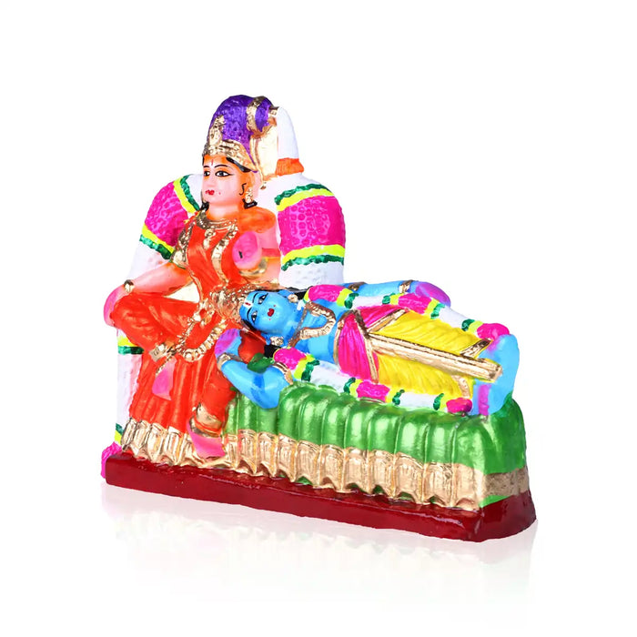 Andal Rangamannar Clay Golu Bommai - 9 x 11 Inches | Giri Golu Doll/ Navaratri Golu Bomma/Gombe/Bommai - Clay Kolu Bommai