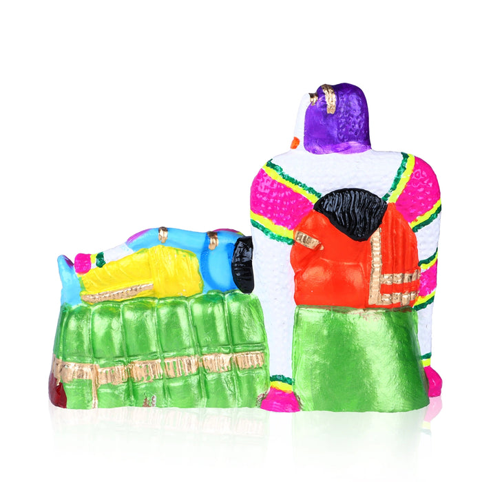 Andal Rangamannar Clay Golu Bommai - 9 x 11 Inches | Giri Golu Doll/ Navaratri Golu Bomma/Gombe/Bommai - Clay Kolu Bommai