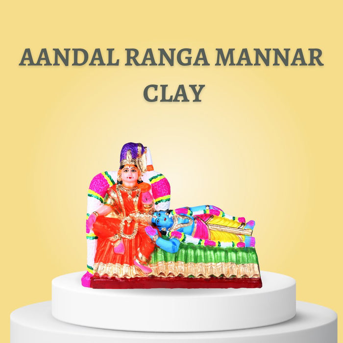 Andal Rangamannar Clay Golu Bommai - 9 x 11 Inches | Giri Golu Doll/ Navaratri Golu Bomma/Gombe/Bommai