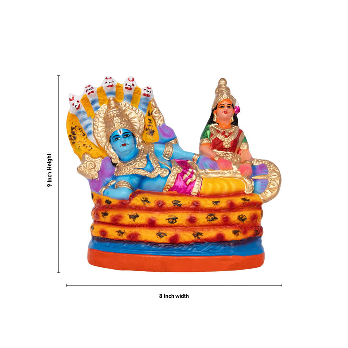 Ranganathar with Lakshmi Paper Mache Golu Bommai – 9 X 8 Inches | Giri Golu Doll / Navaratri Golu Display / Gombe / Bommai