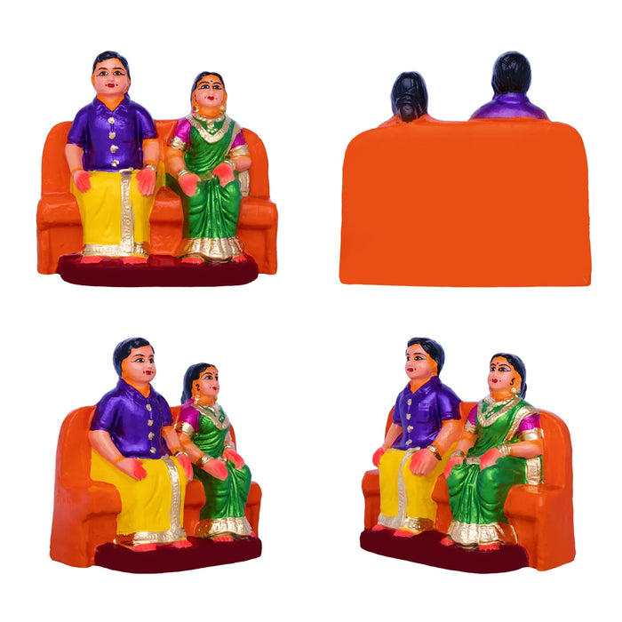 Pen Paarkum Set Clay Golu Bommai – 6.5 X 2.5 Inches | Giri Golu Doll / Navaratri Golu Bomma / Gombe / Bommai