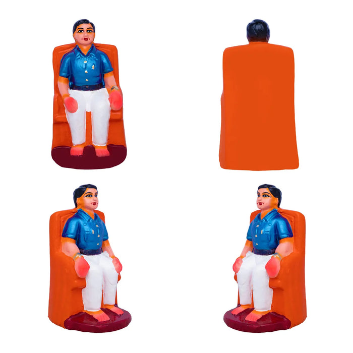 Pen Paarkum Set Clay Golu Bommai – 6.5 X 2.5 Inches | Giri Golu Doll / Navaratri Golu Bomma / Gombe / Bommai