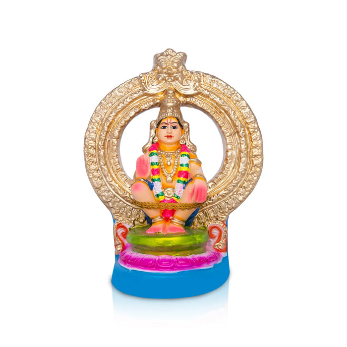 Ayyappan Clay Idol Golu Bommai – 10.5 X 8 Inches | Giri Golu Doll / Navaratri Gombe / Kolu Bommai