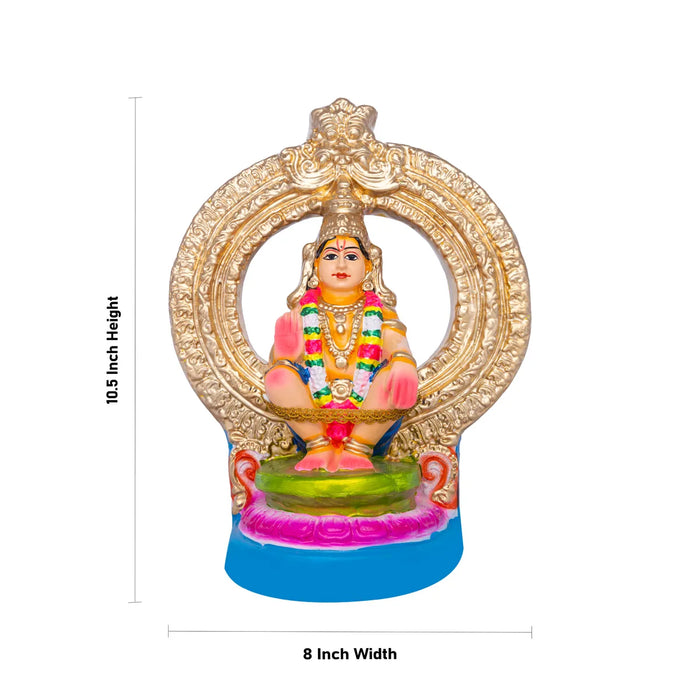 Ayyappan Clay Idol Golu Bommai – 10.5 X 8 Inches | Giri Golu Doll / Navaratri Gombe / Kolu Bommai