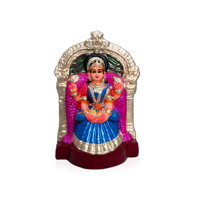 Varalakshmi Amman Statue - 10 x 6 Inches | Clay Golu Bommai/ Golu Doll/ Navaratri Golu Bommai/ Gombe - Clay Kolu Bommai