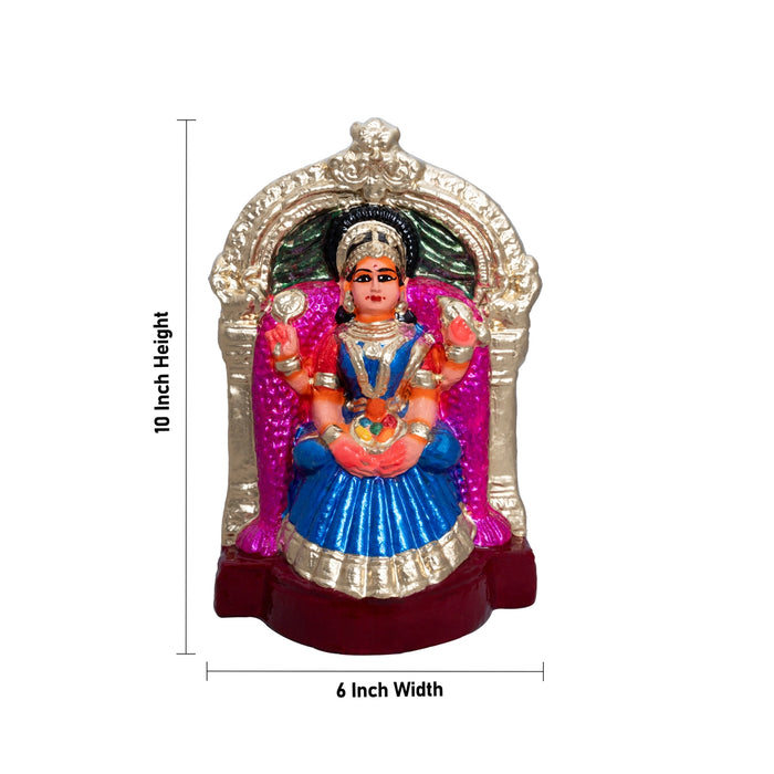 Varalakshmi Amman Statue - 10 x 6 Inches | Clay Golu Bommai/ Golu Doll/ Navaratri Golu Bommai/ Gombe - Clay Kolu Bommai