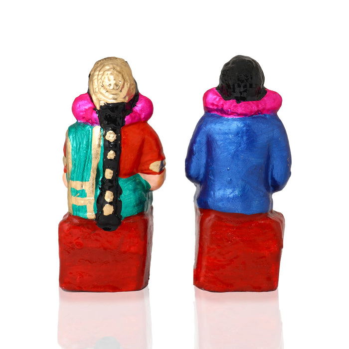 Engagement Clay Golu Bommai Set - 6 x 3 Inches | 17 Pcs/ Giri Golu Doll/ Navaratri Golu Bomma/Gombe/Bommai