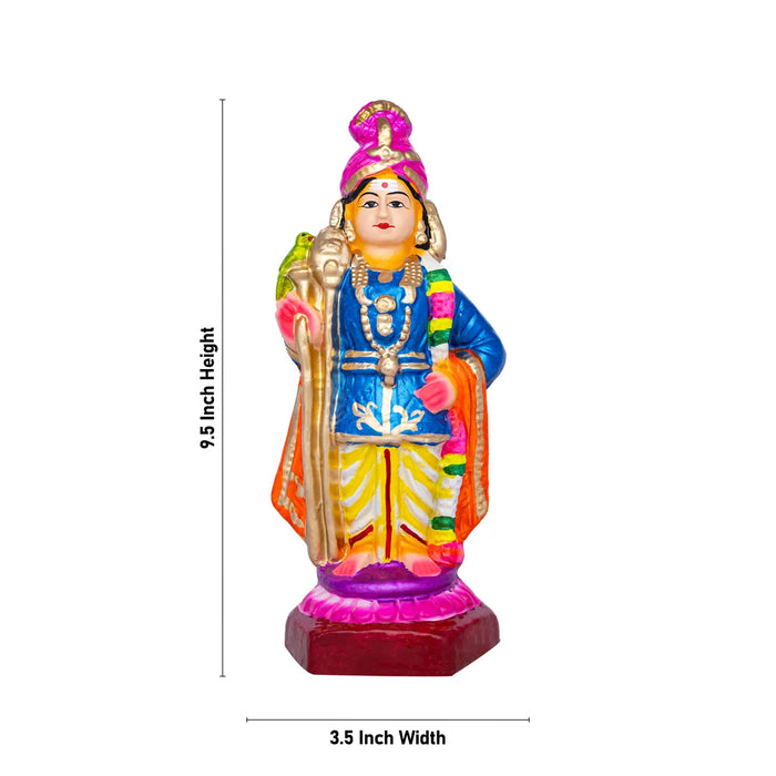 Raja Murugar Clay Golu Bommai – 9.5 X 3.5 Inches | Giri Golu Doll / Navaratri Golu Bomma / Gombe / Bommai