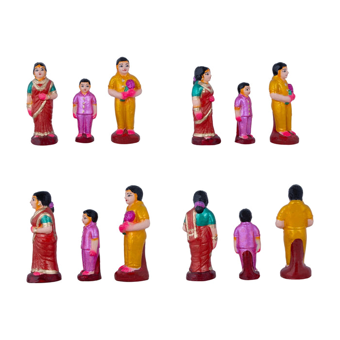 Birthday Clay Golu Bommai Set - 6 x 3 Inches | 11 Pcs/ Giri Golu Doll/ Navaratri Golu Bomma/Gombe/Bommai