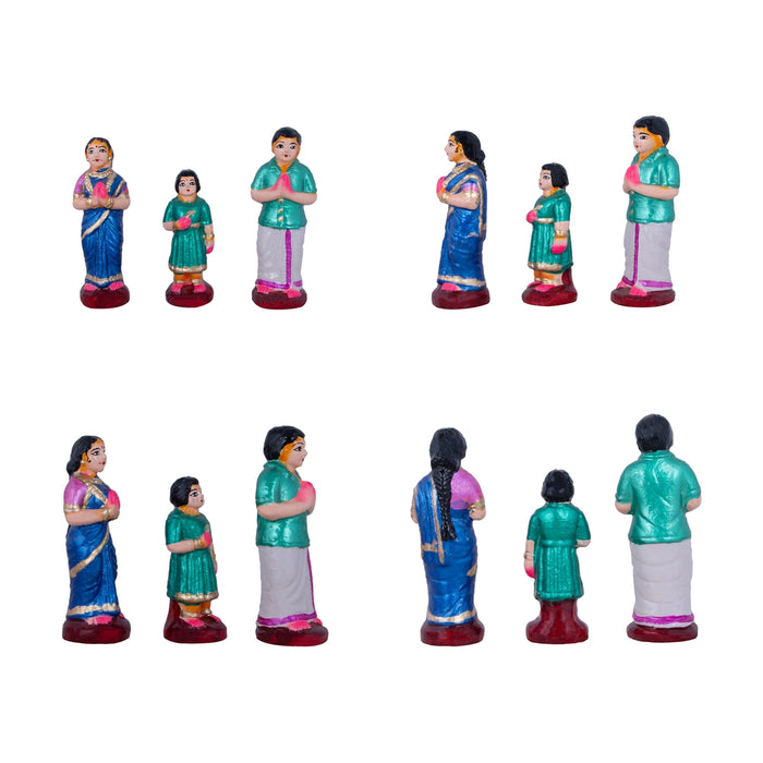 Birthday Clay Golu Bommai Set - 6 x 3 Inches | 11 Pcs/ Giri Golu Doll/ Navaratri Golu Bomma/Gombe/Bommai