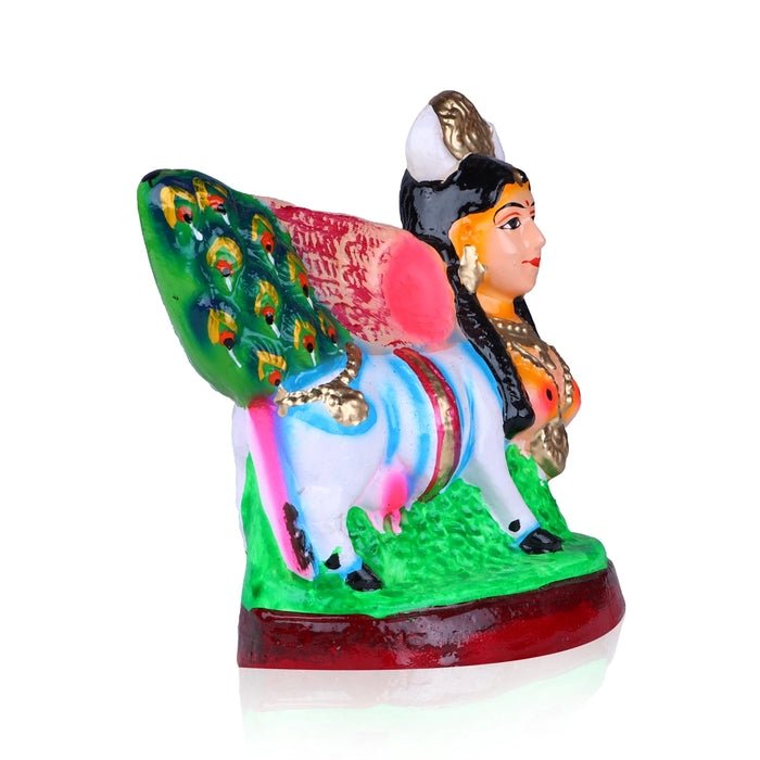 Kamadhenu Clay Golu Bommai - 7 x 6 Inches | Giri Navaratri Golu Bomma / Kolu Doll / Gombe / Bommai
