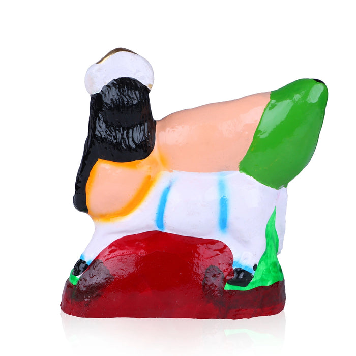 Kamadhenu Clay Golu Bommai - 7 x 6 Inches | Giri Navaratri Golu Bomma / Kolu Doll / Gombe / Bommai