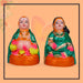 Thatha Paati Clay Golu Bommai Pair - 8 x 5.5 Inches | Golu Doll / Navaratri Golu Bomma / Gombe / Bommai - Clay Kolu Bommai