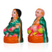Thatha Paati Clay Golu Bommai Pair - 8 x 5.5 Inches | Golu Doll / Navaratri Golu Bomma / Gombe / Bommai - Clay Kolu Bommai
