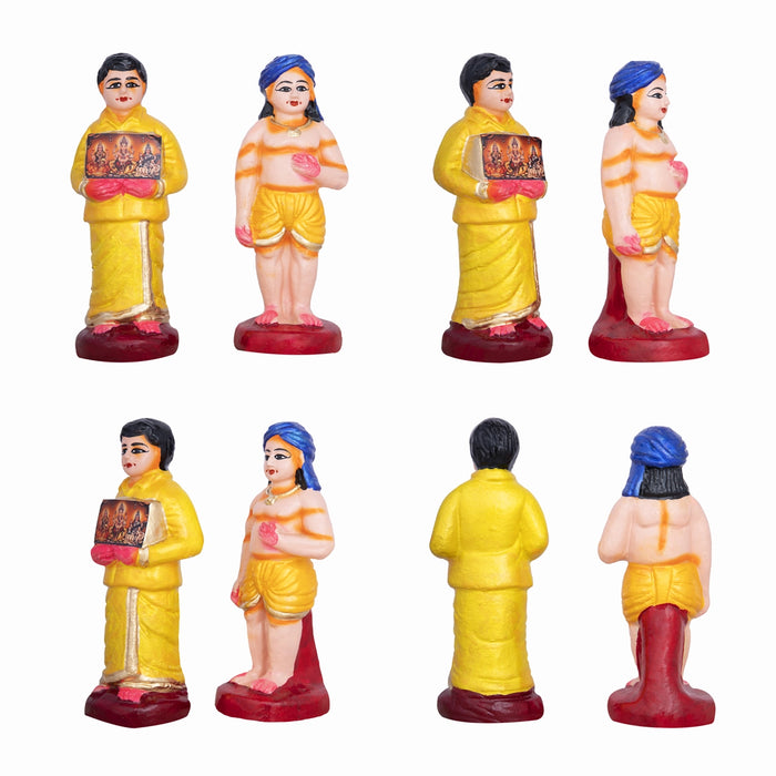 Veedu Grahapravehsam Clay Golu Bommai Set - 9 x 8 Inches | 10 Pcs/ Giri Golu Doll/ Navaratri Golu Bomma/Gombe